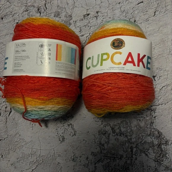 Two Skeins Lion Brand “Beach Ball” Cupcake Yarn, 5.3 oz. Each - Picture 1 of 2